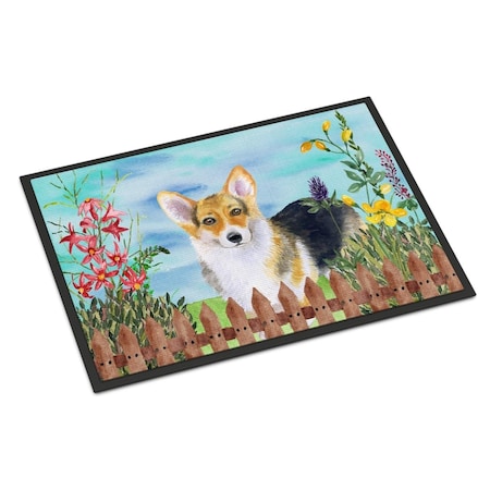 Carolines Treasures Pembroke Corgi Spring Indoor or Outdoor Mat - 24 x 36 in. CK1204JMAT